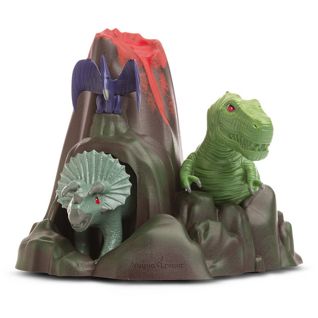 The Oil House | Dino Land Essential Oil Diffuser | Kids will love the scented mist that rises from this volcano!