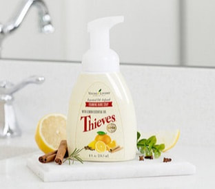 The Oil House | Foaming Hand Wash | Thieves Foaming Hand Soap with Cinnamon, Cloves, Rosemary & Lemon is a hand-cleaning super power! 